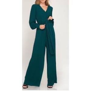 Green long sleeve jumpsuit